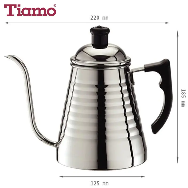 1.0L Tiamo Stainless Steel Mirror Finish Pour Over Coffee Pot (HA1614)