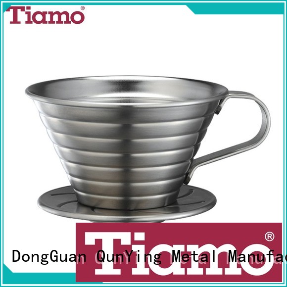 Wholesale porcelain stainless steel coffee dripper Tiamo Brand