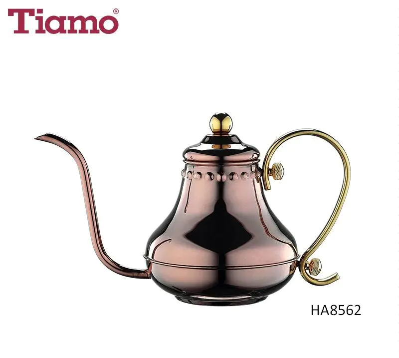 0.42L Mirror Finish Bronzed Color Pour Over Coffee Pot (HA8562)