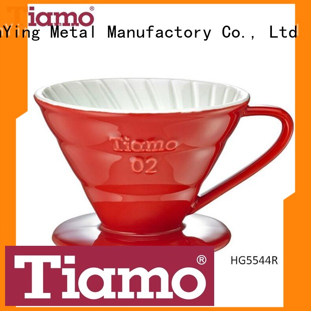 stainless steel coffee dripper 8mm spiral ceramic coffee dripper heatproof Tiamo Brand