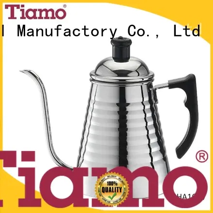 Tiamo long stainless steel coffee pot personalized for coffee shop