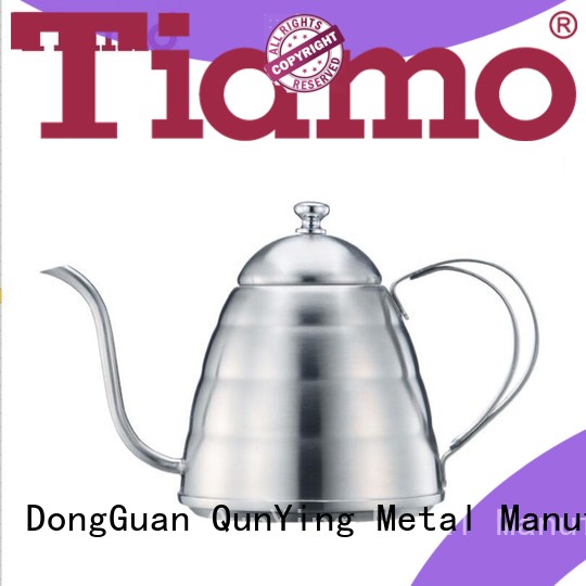 Tiamo wooden stainless steel coffee pot customized for dealer