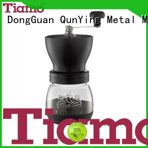 Tiamo 110g Glass Manual Coffee Bean Grinder - Black (HG6149BK)