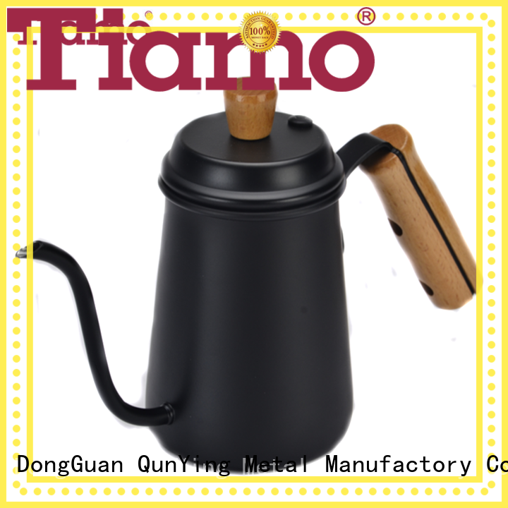 Stainless steel coffee pot w/ wooden handle 0.7L (black) (HA1656BK)