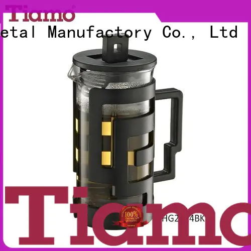 Tiamo Heatproof Glass French Press - Black 300ml (HG2114BK)