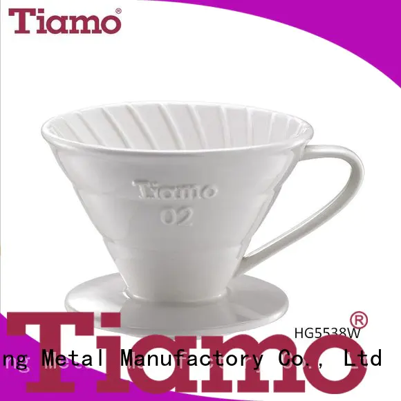 Tiamo Brand rubber ceramic coffee dripper spiral factory
