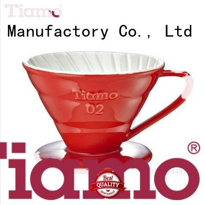 V02 Spiral Rib Ceramic Coffee Dripper for 2-4 Cups- Red (HG5544R)