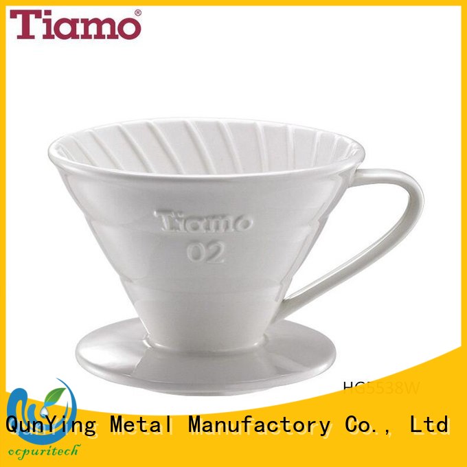 stainless steel coffee dripper hg2115w pour timing Tiamo Brand ceramic coffee dripper